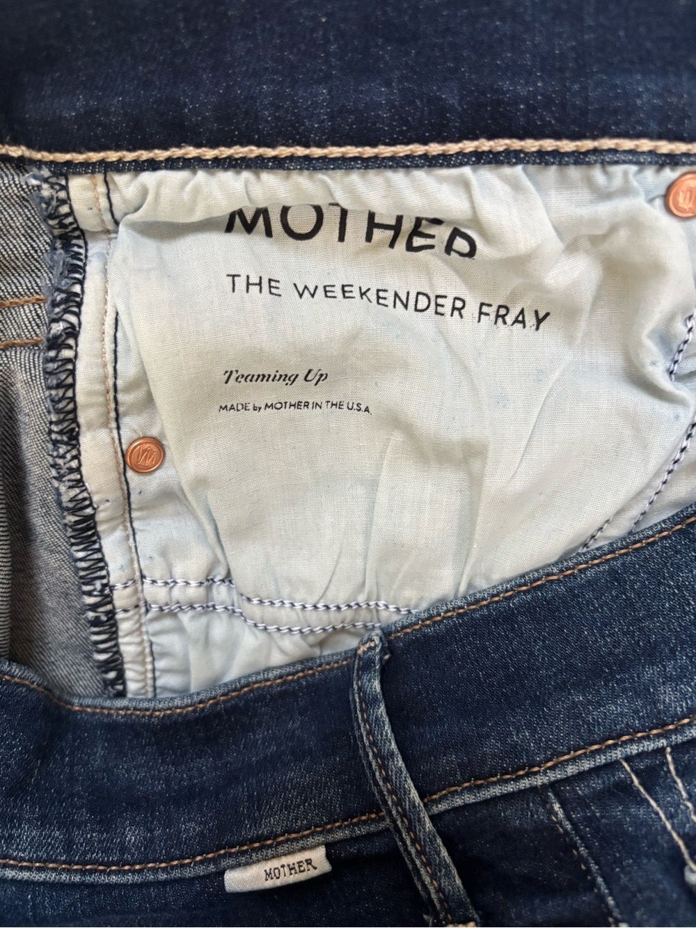 MOTHER The Weekender Fray Jeans Teaming Up High Rise Crop Flare Size 29 - Picture 12 of 15